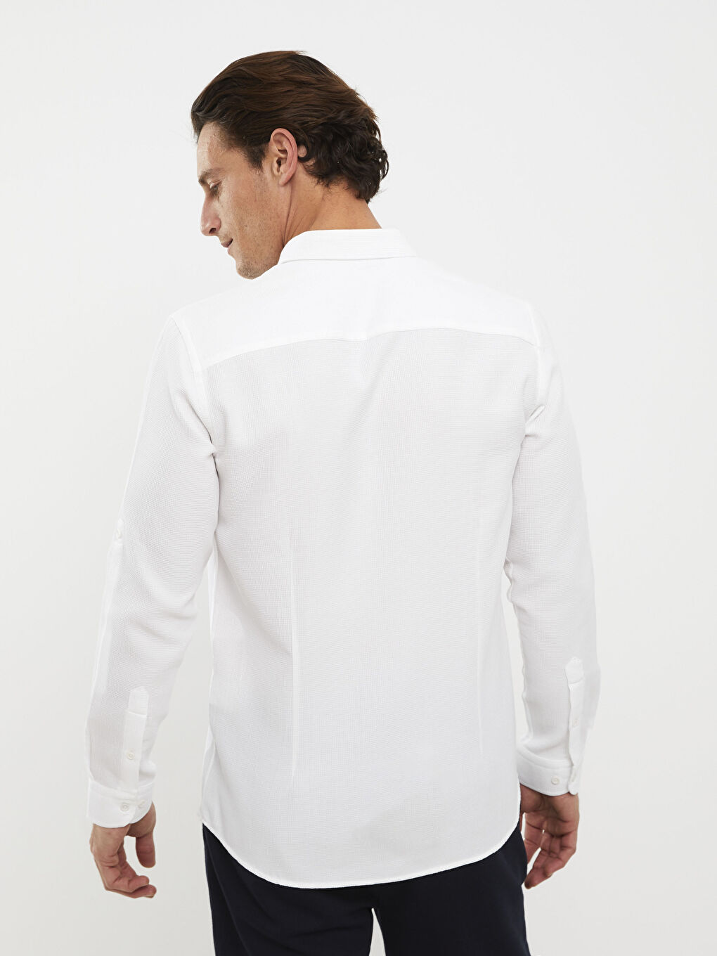 Slim Fit Long Sleeve Men's Shirt-5