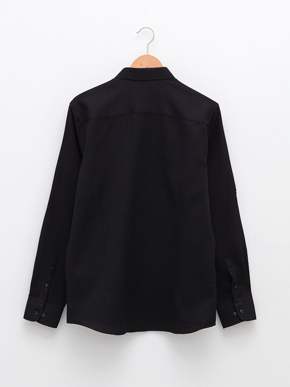 Siyah Slim Fit Uzun Kollu Erkek Gömlek-6