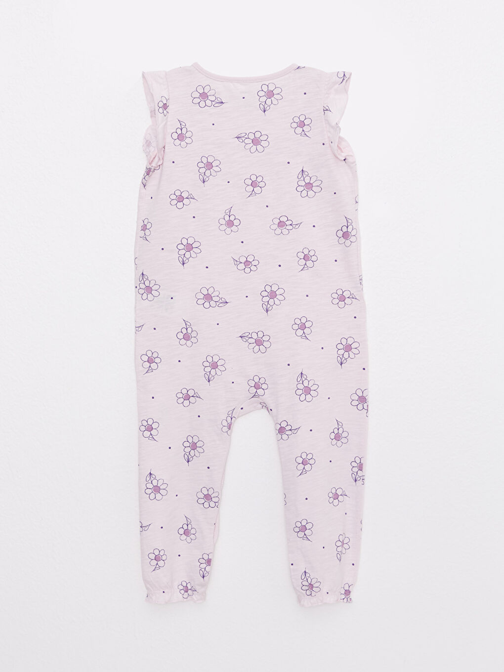 Crew Neck Printed Cotton Baby Girl Jumpsuit-3
