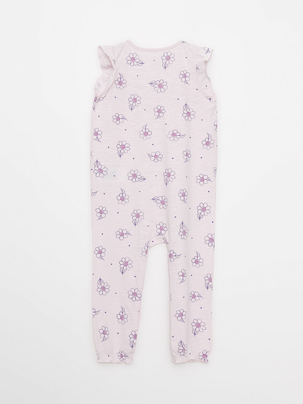 Crew Neck Printed Cotton Baby Girl Jumpsuit-2
