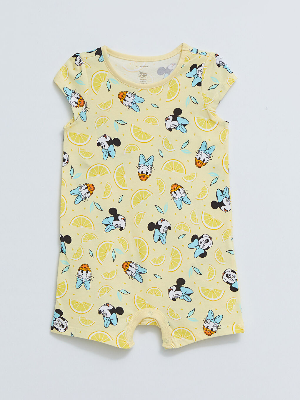 Crew Neck Short Sleeved Minnie Mouse Printed Cotton Baby Girl Rompers 2 Pack-3