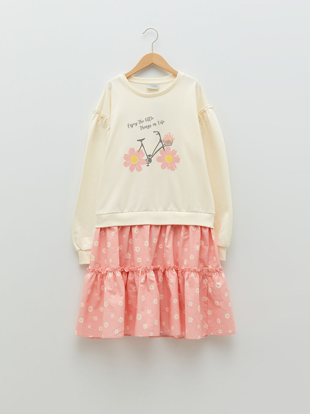 Robe Pour Filles Imprimée À Manches Longues Et Col Rond