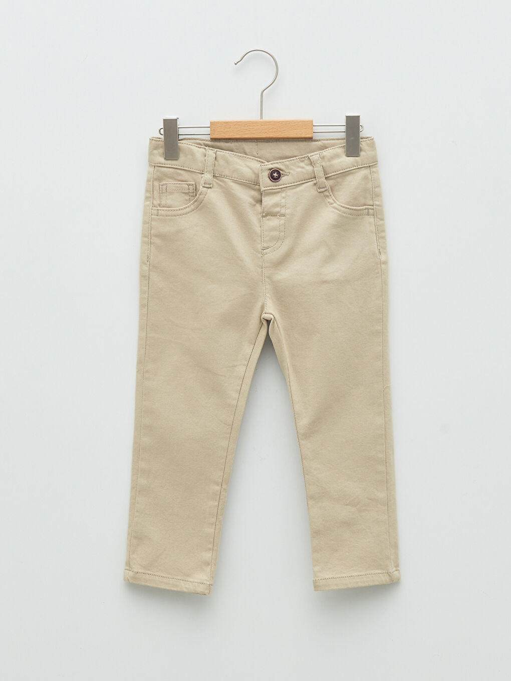 LCW baby Bej Skinny Fit Basic Gabardin Erkek Bebek Pantolon