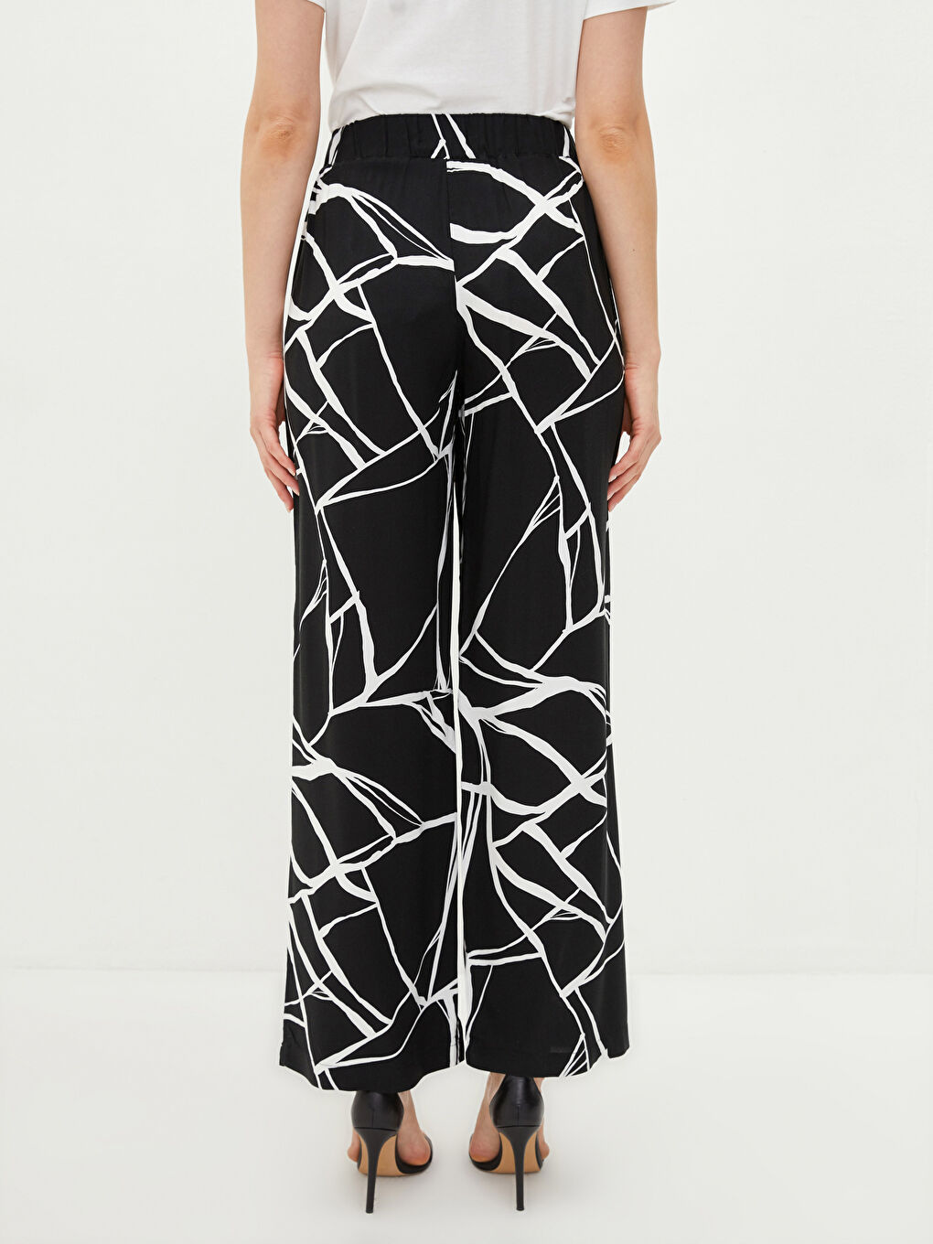 Брюки Женские Вискозные С Принтом На Резинке-5