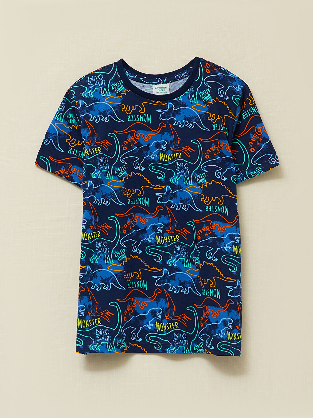 Crew Neck Printed Short Sleeve Boys' Pyjama Set-1