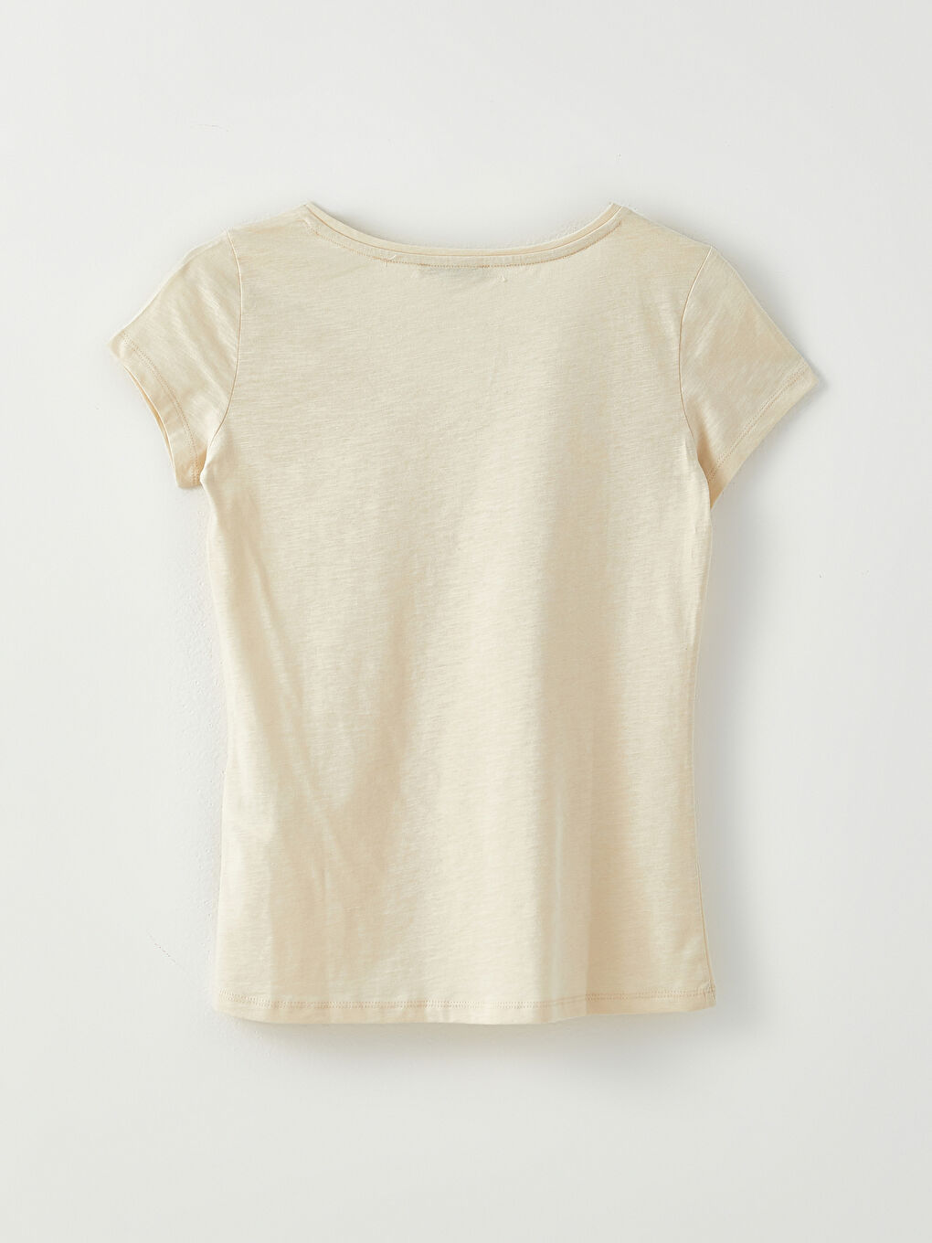 V-neck Straight Short Sleeve Cotton Women's T-Shirt-6