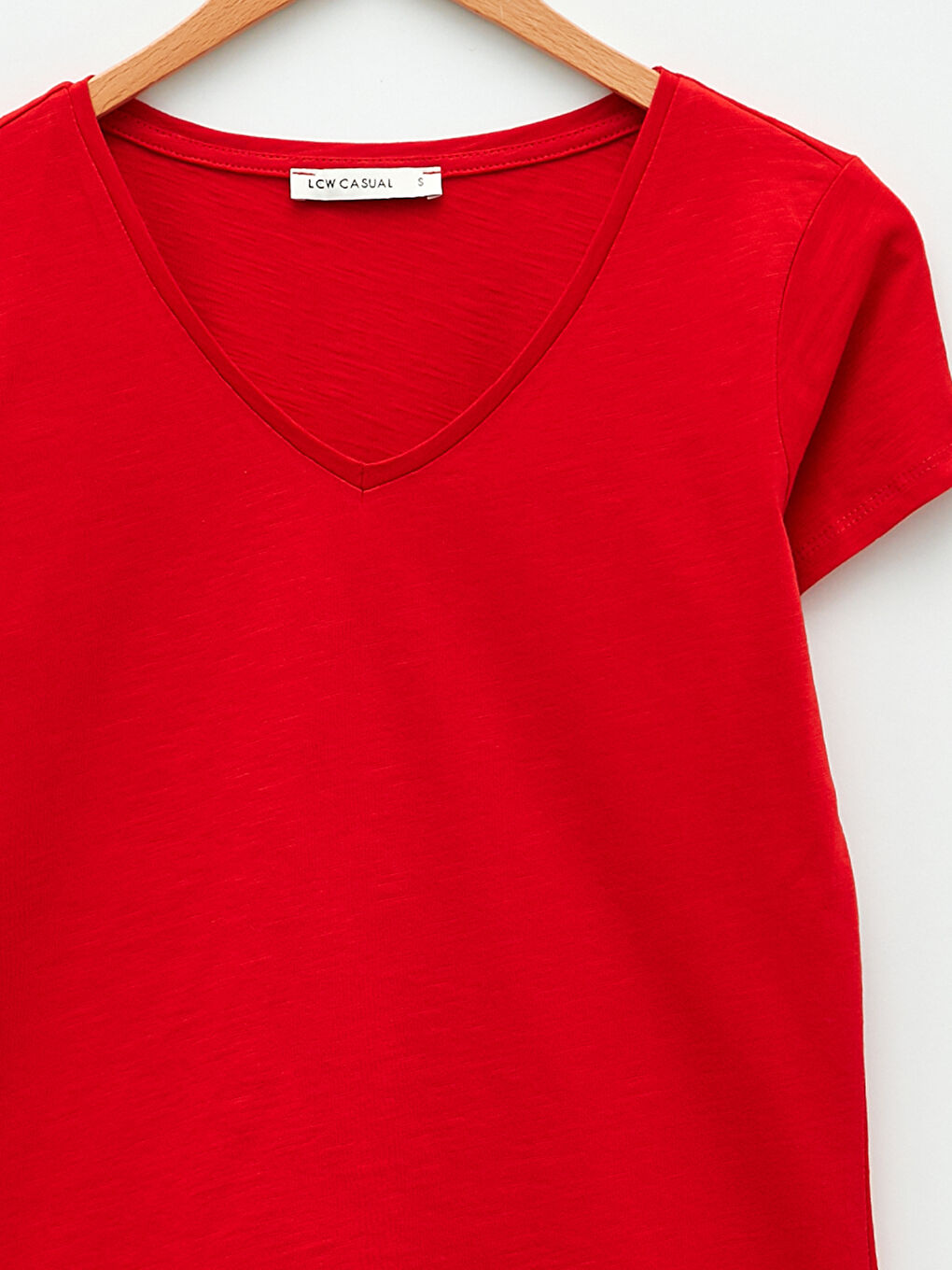 V-neck Straight Short Sleeve Cotton Women's T-Shirt-7