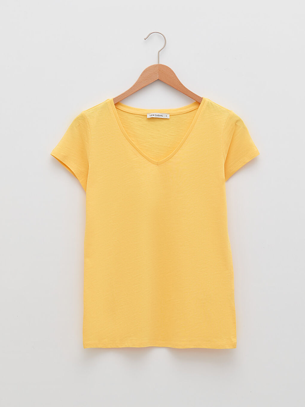LCW Vision V-neck Straight Short Sleeve Cotton Women's T-Shirt -S26516Z8-G5J