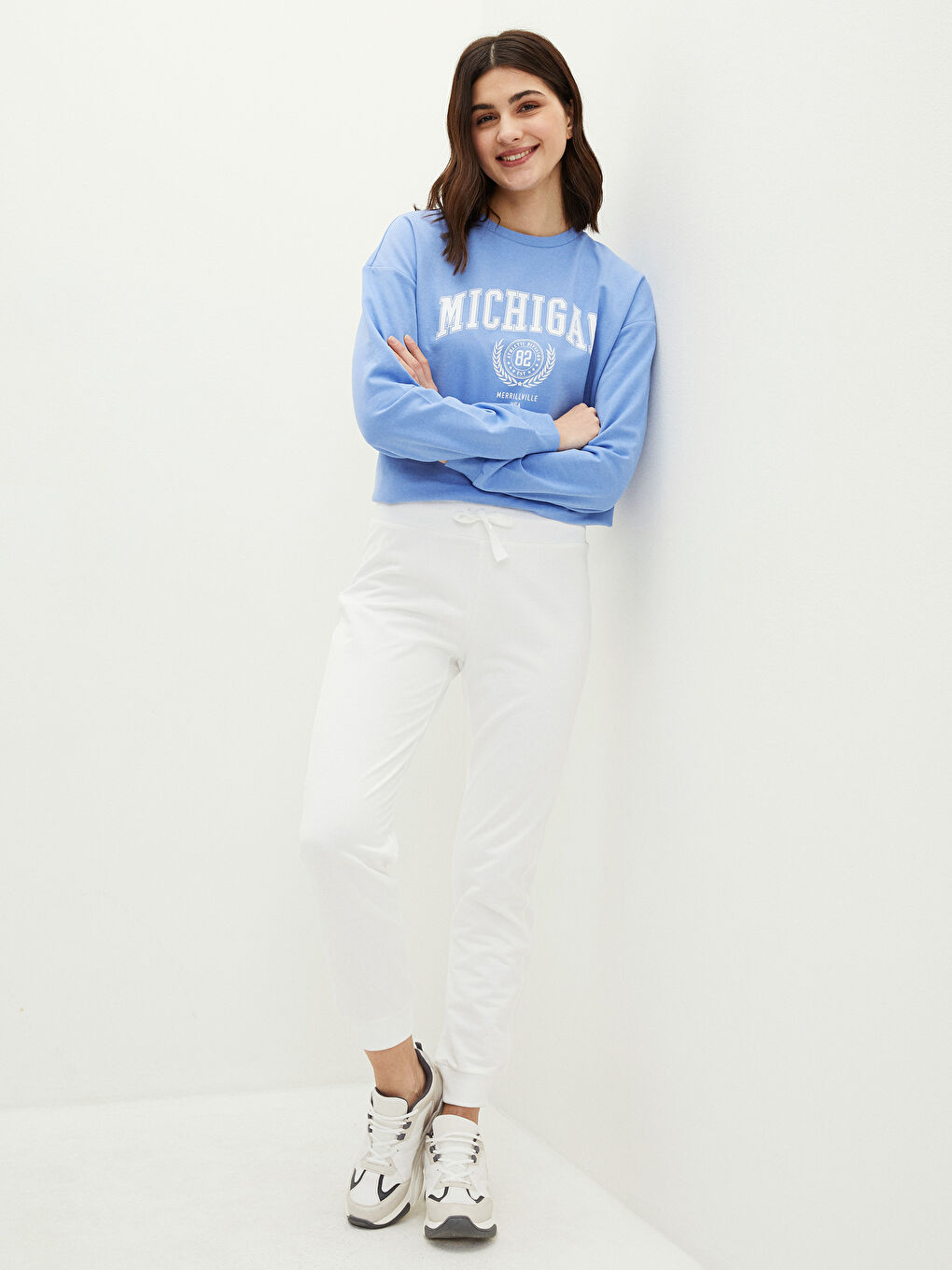 Women's Elasticated Waist Plain Jogger Sweatpants