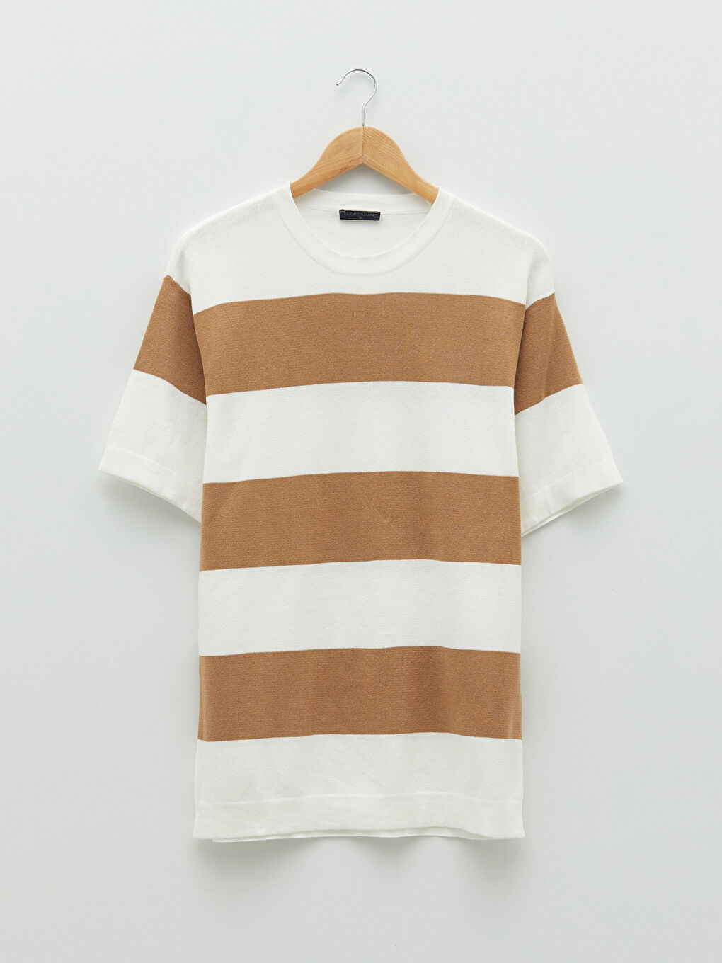 Crew Neck Short Sleeve Color Block Men's Knitwear Sweater-5