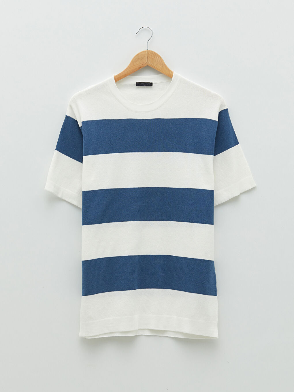 İndigo Bisiklet Yaka Kısa Kollu Renk Bloklu Erkek Triko Kazak-5