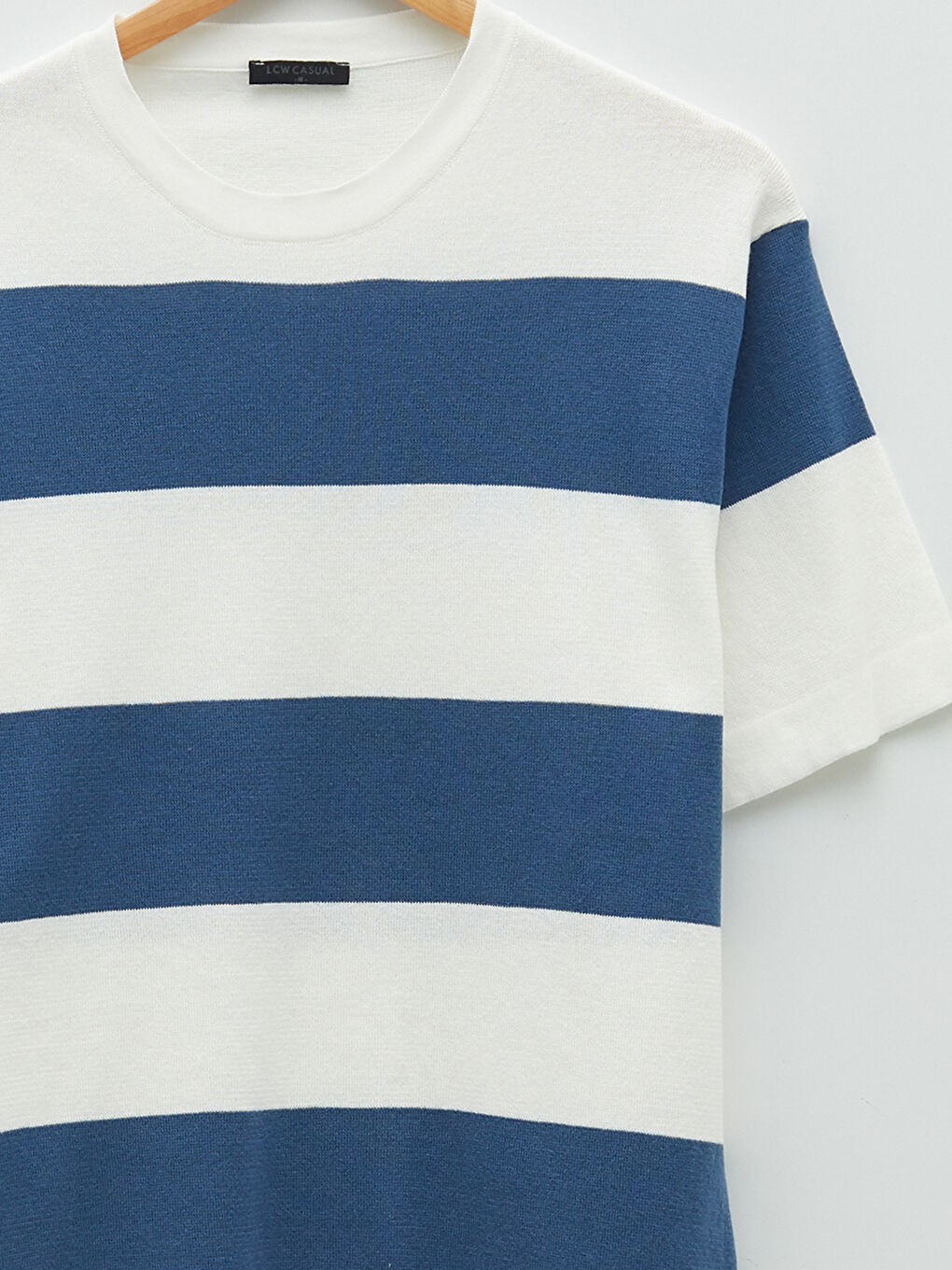 İndigo Bisiklet Yaka Kısa Kollu Renk Bloklu Erkek Triko Kazak-7