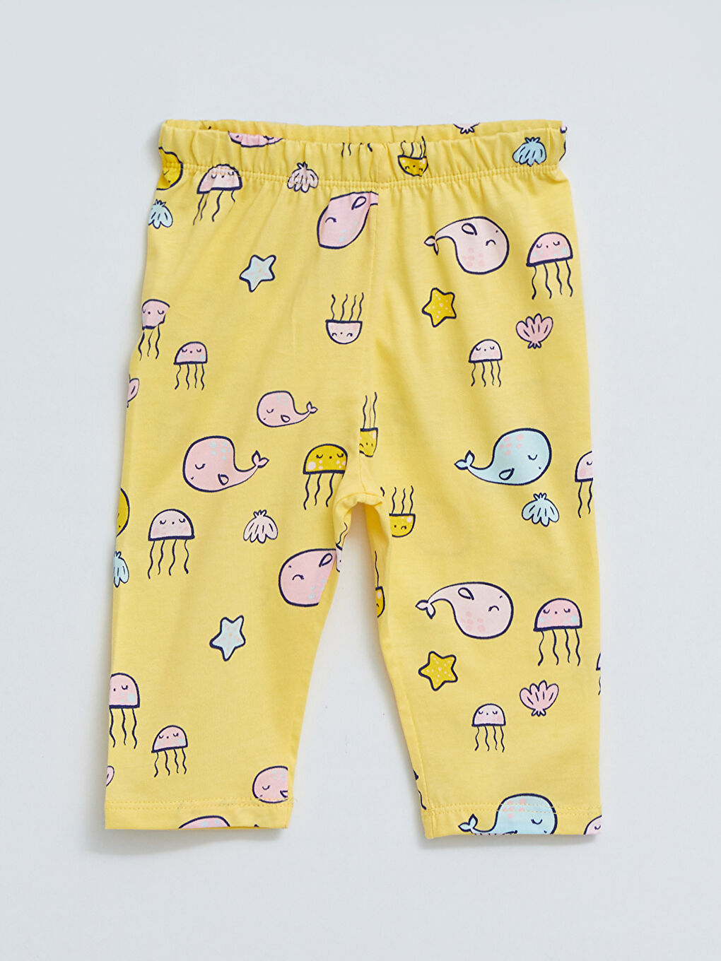 Polo Collar Short Sleeve Printed Cotton Baby Girl Pajamas Set-3