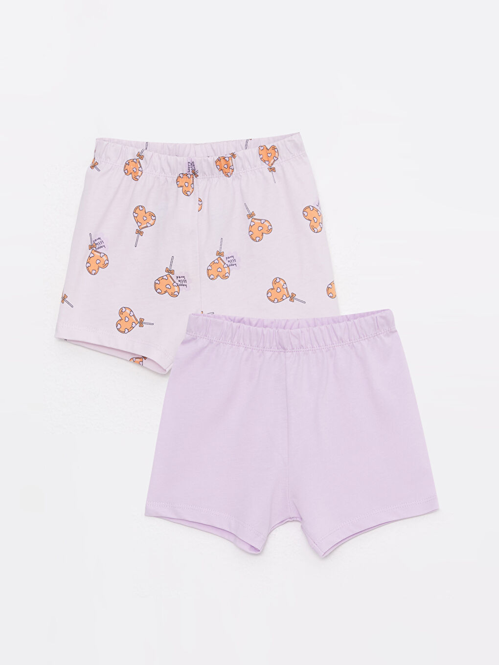 ელასტიკური წელის ბამბის გოგონას შორტები 2 ცალი