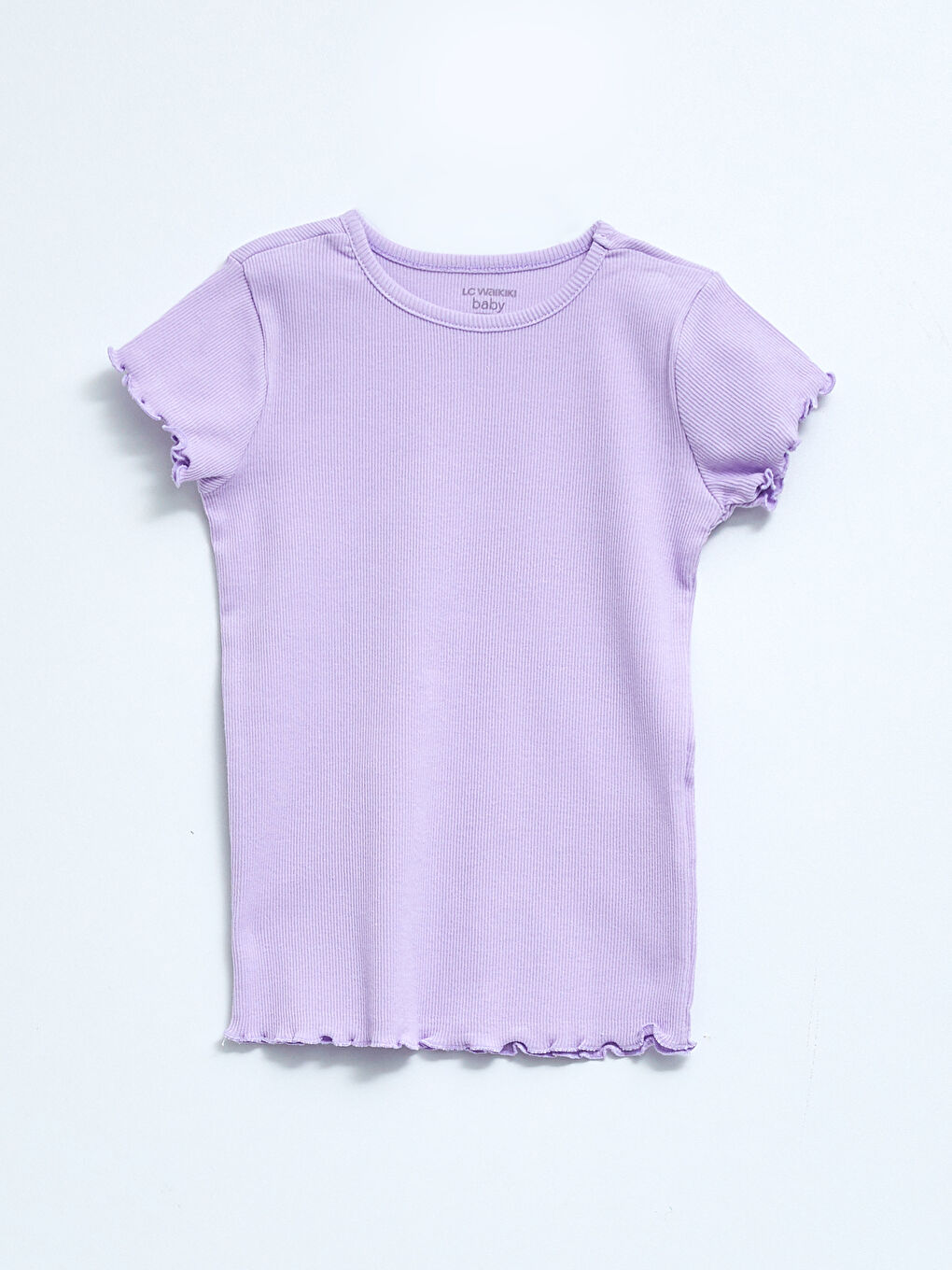 Crew Neck Short Sleeve Basic Cotton Baby Girl Pajamas Set-3