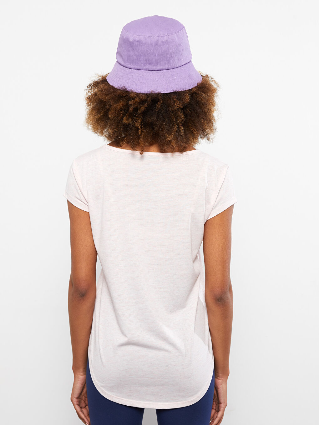 تي شيرت سادة بياقة دائرية بأكمام قصيرة للسيدات-4