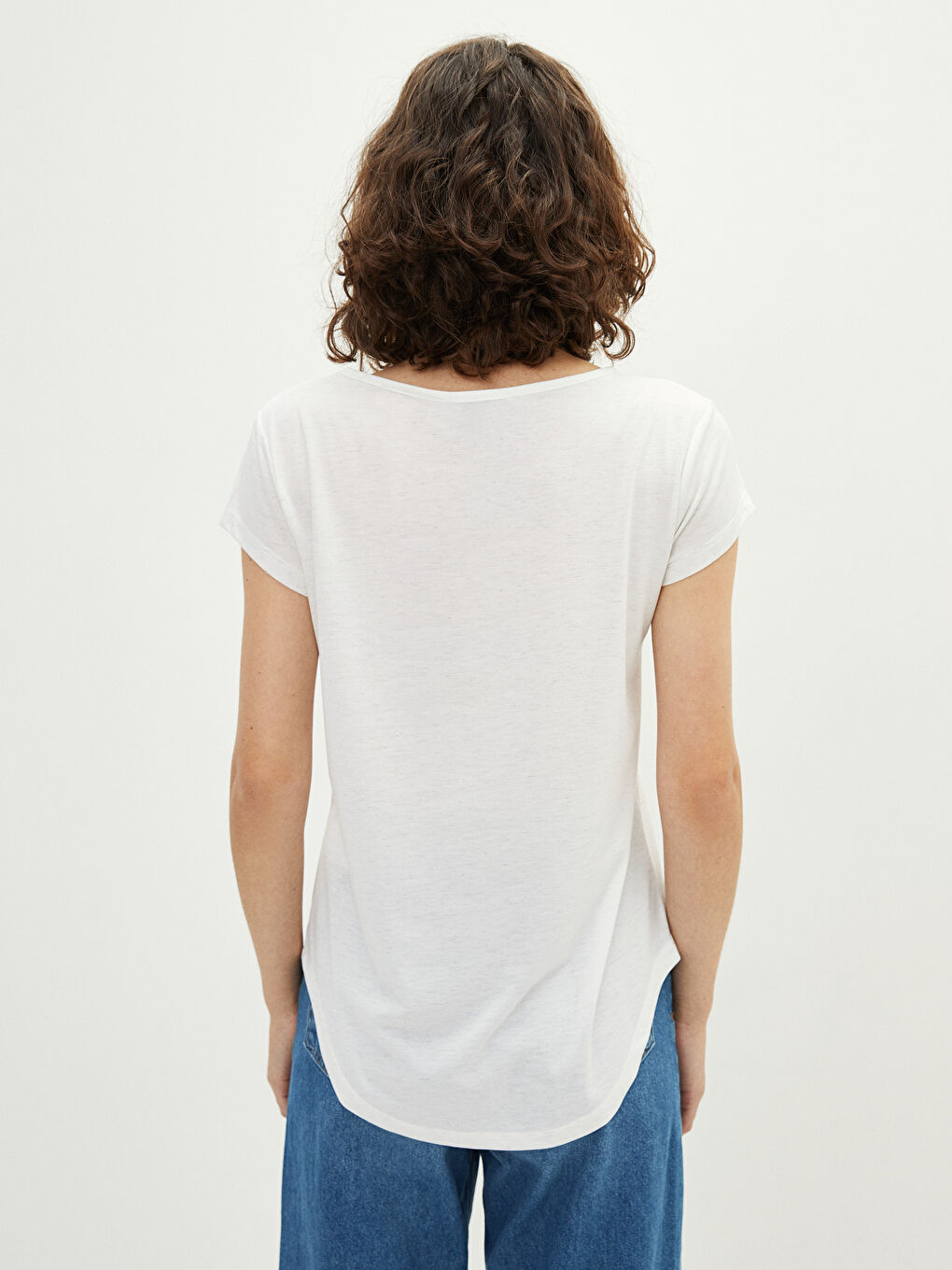 Rundhalsausschnitt Schlicht Kurzarm T-Shirt für Damen-6