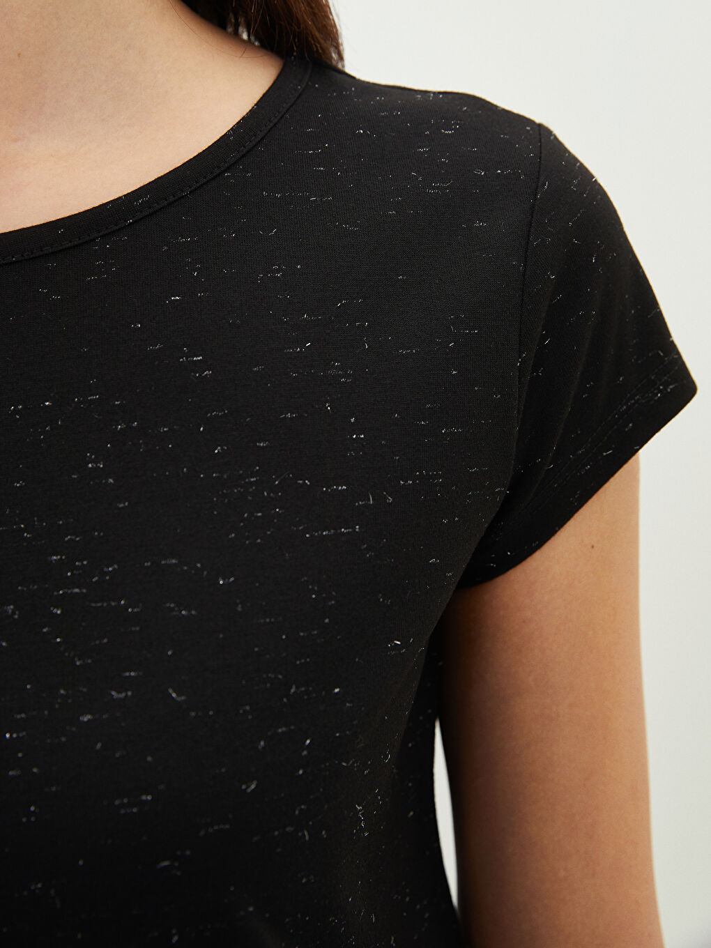 Crew Neck Plain Short Sleeve Women's T-Shirt-3