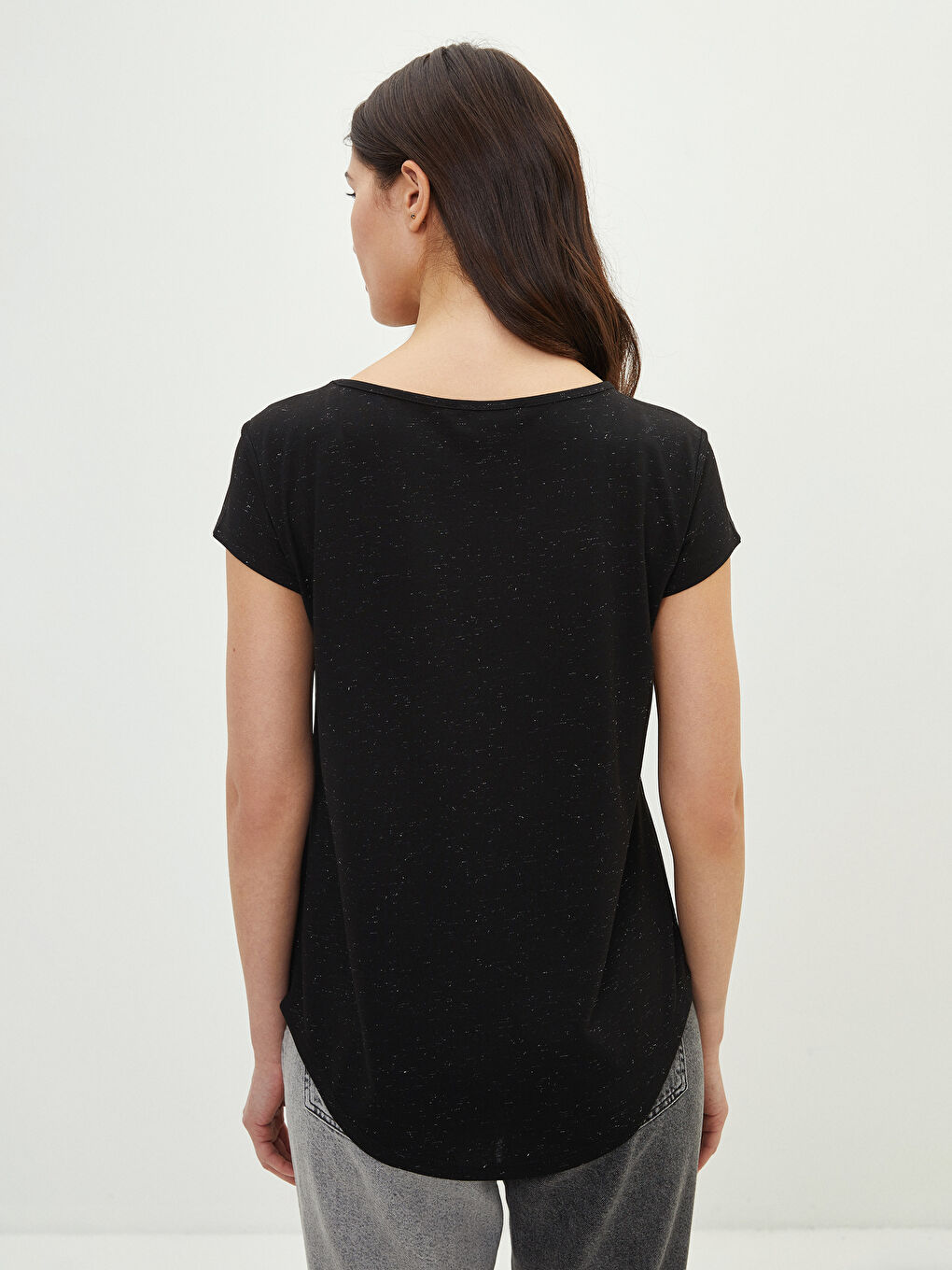 Crew Neck Plain Short Sleeve Women's T-Shirt-4