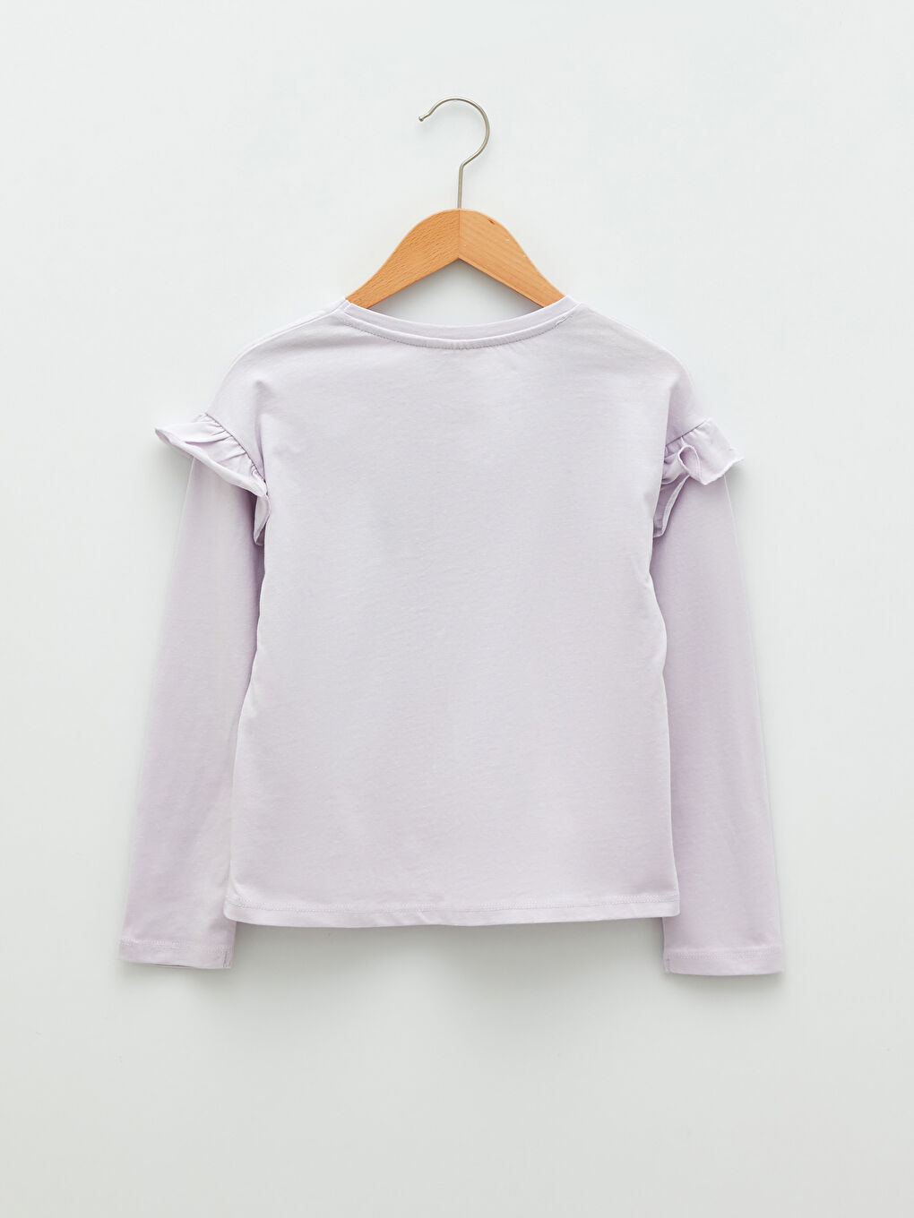 Crew Neck Printed Long Sleeve Cotton Girl T-shirt-1
