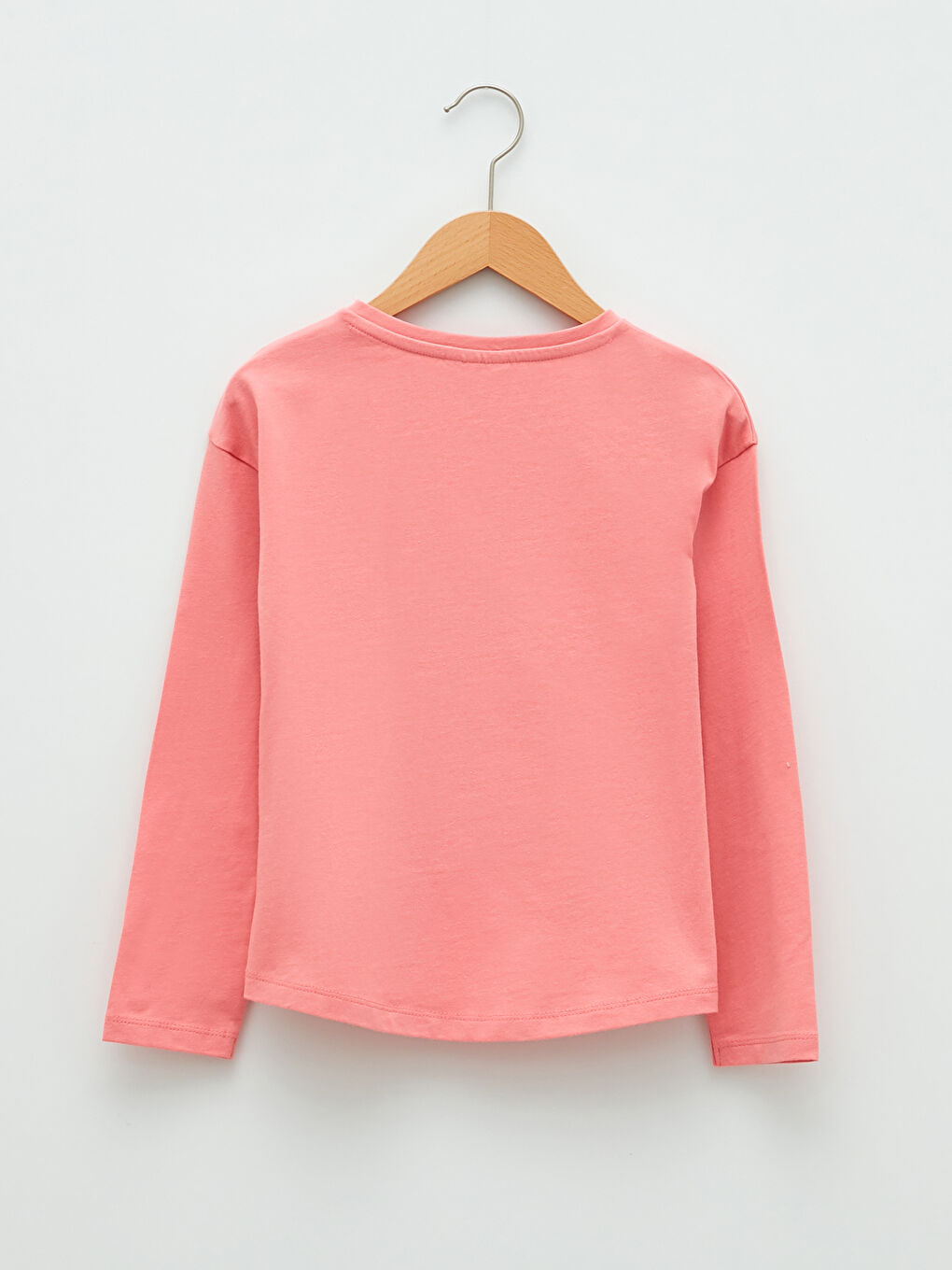 LCW Kids Crew Neck Printed Sequins Embroidered Long Sleeve Girls T-Shirt -S26636Z4-GCE