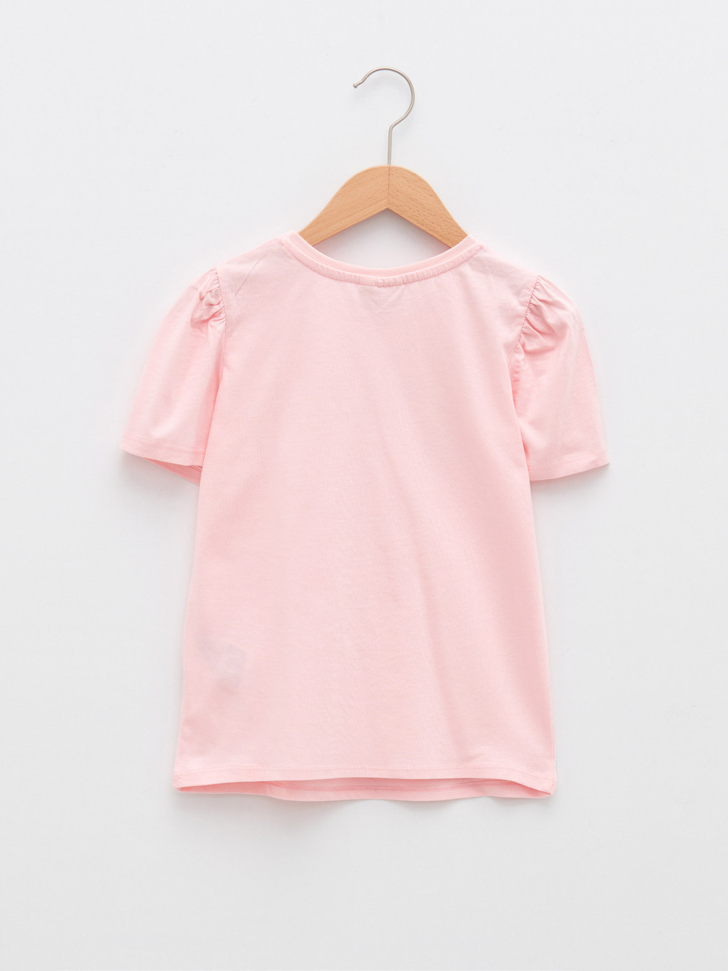 Crew Neck Printed Short Sleeve Cotton Girl T-shirt-1