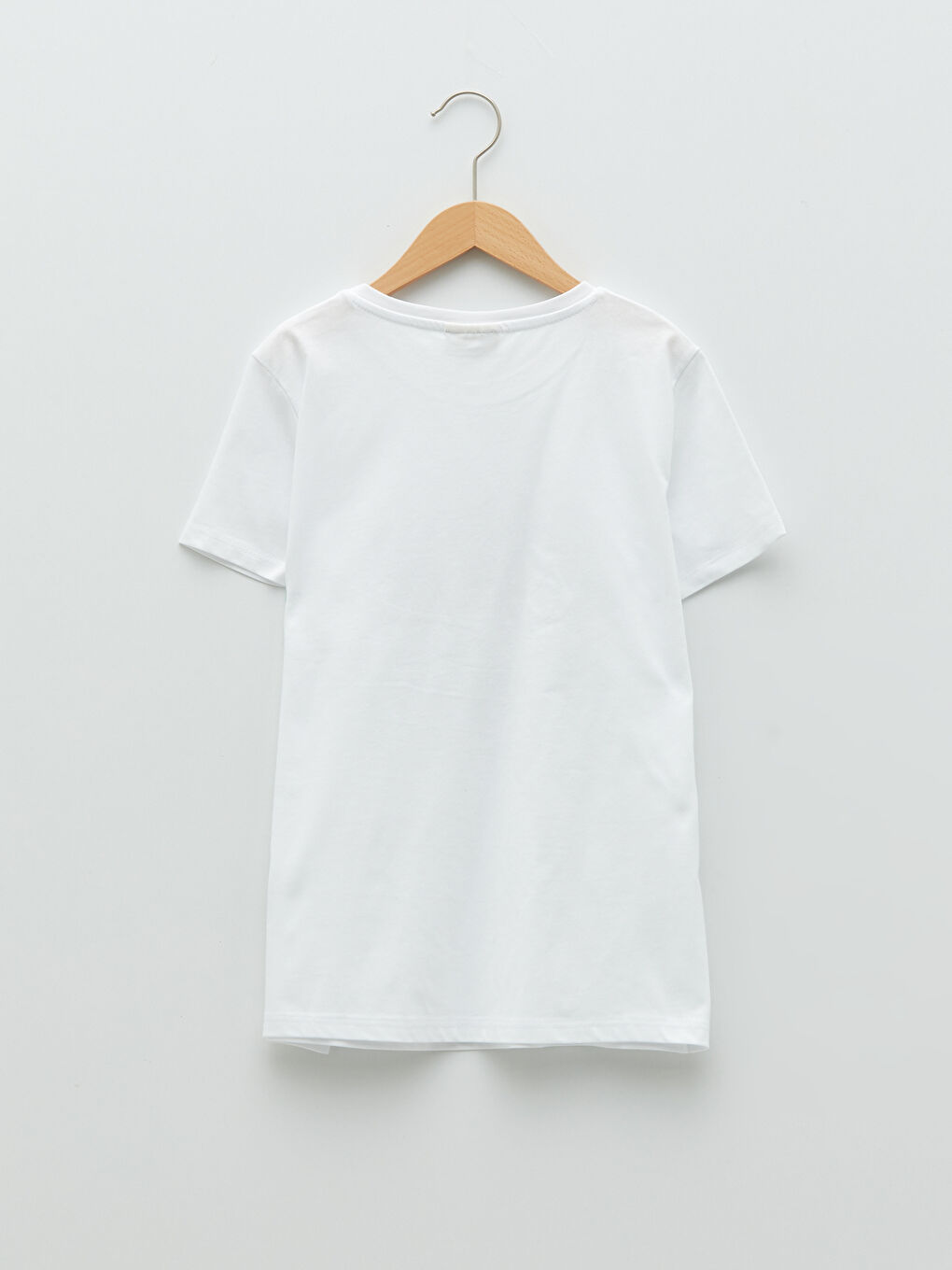 Crew Neck Printed Short Sleeve Cotton Girl T-shirt-1