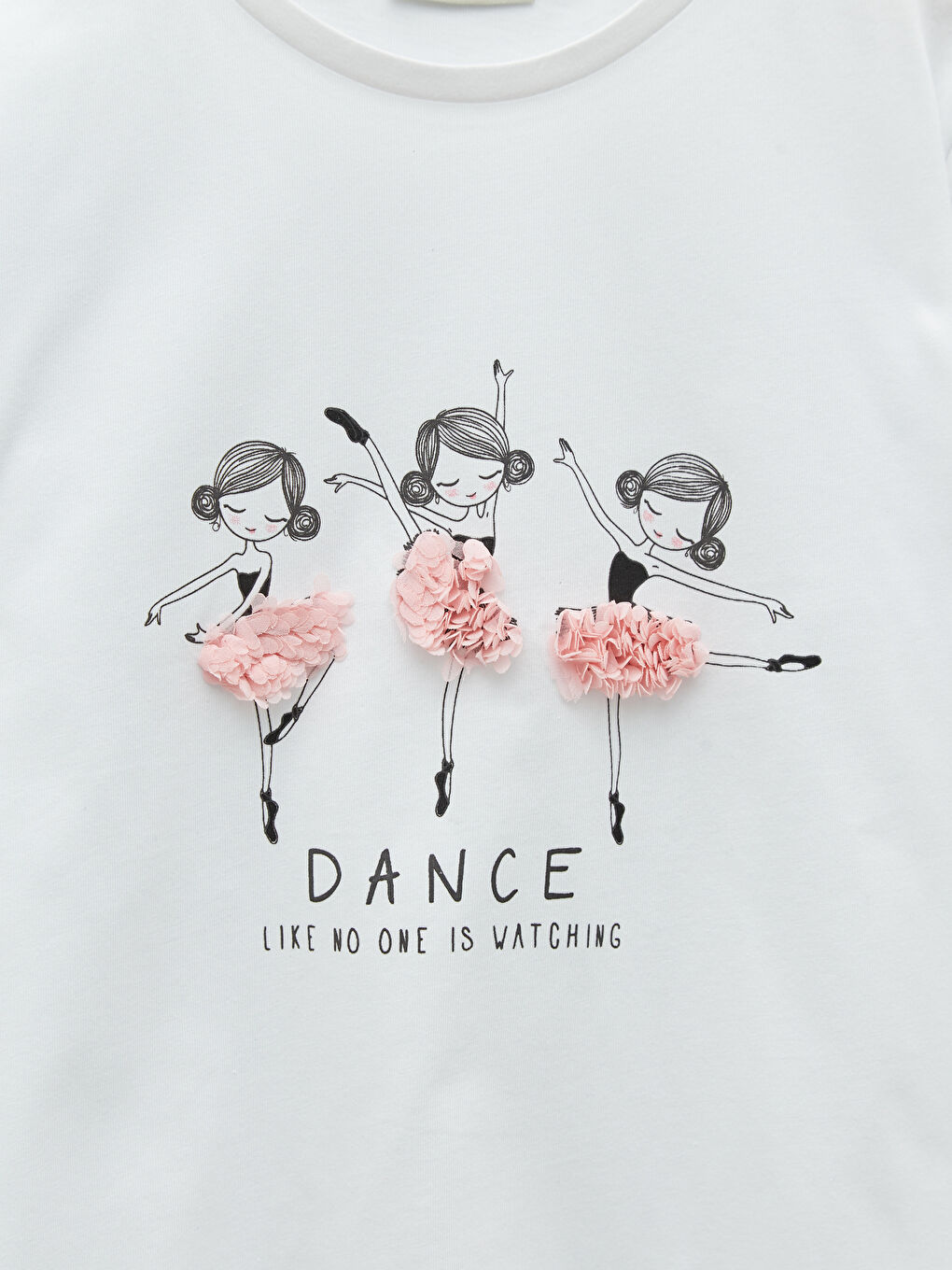 Crew Neck Printed Short Sleeve Cotton Girl T-shirt-2