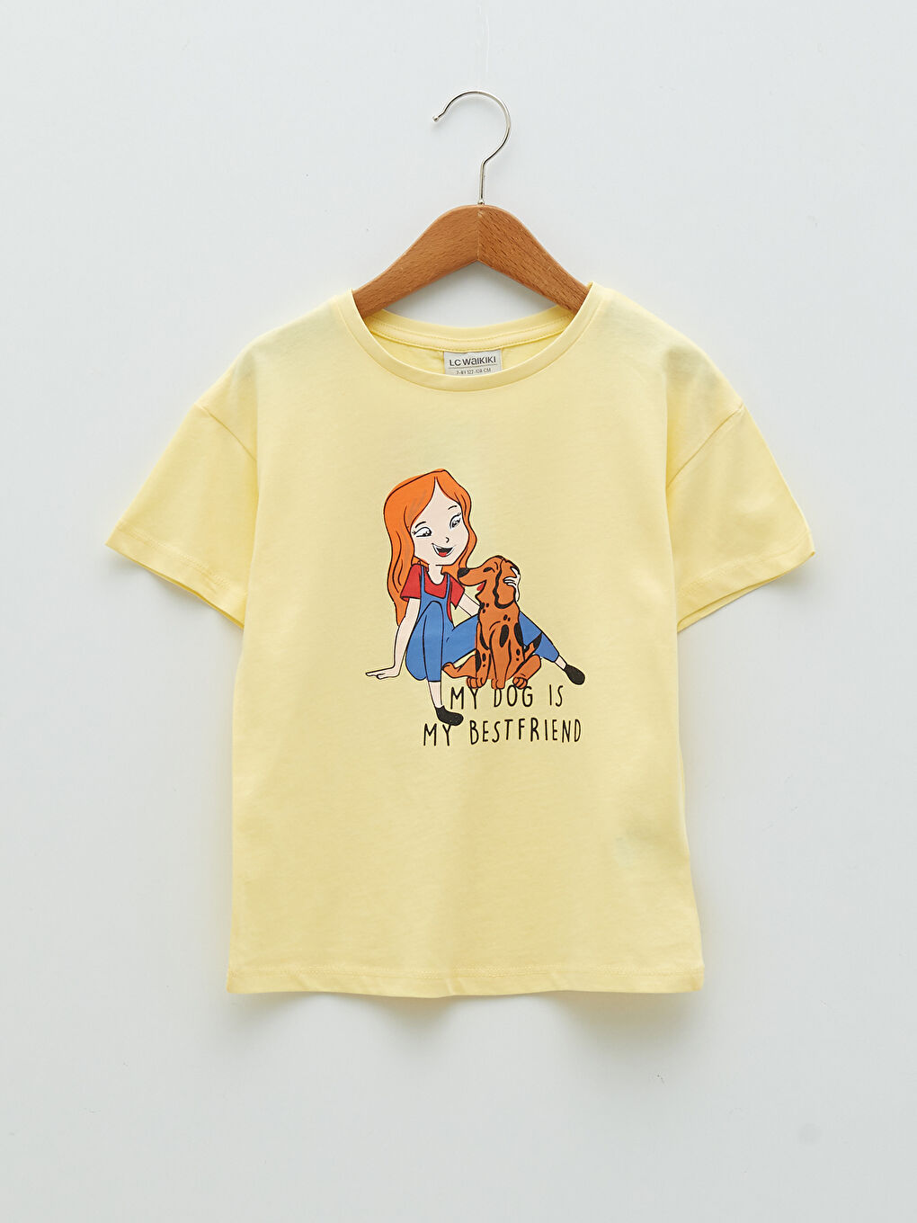 Crew Neck Printed Short Sleeve Girls' T-Shirt