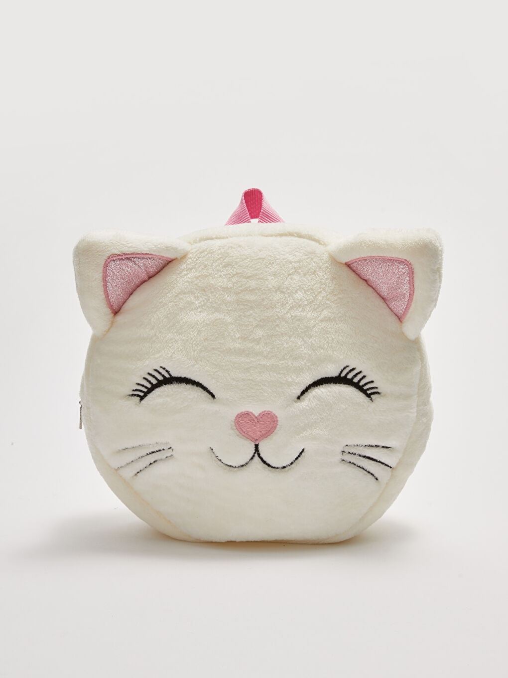 Ekru Nakışlı 3D Baskılı Pelüş Kız Çocuk Sırt Çantası