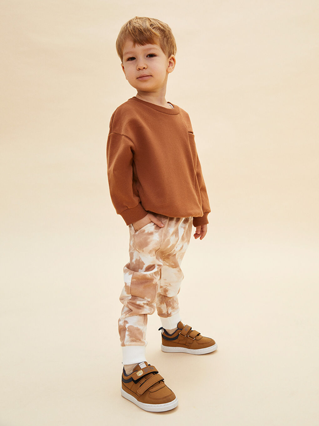 Pantalon de survêtement jogger imprimé à taille élastiquée pour garçon bébé