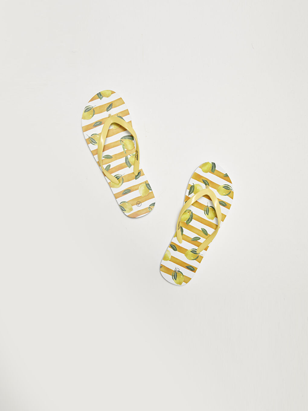 LCW STEPS Lemon Printed Flip Flops Women's Beach Slippers -S26777Z8-RZ0