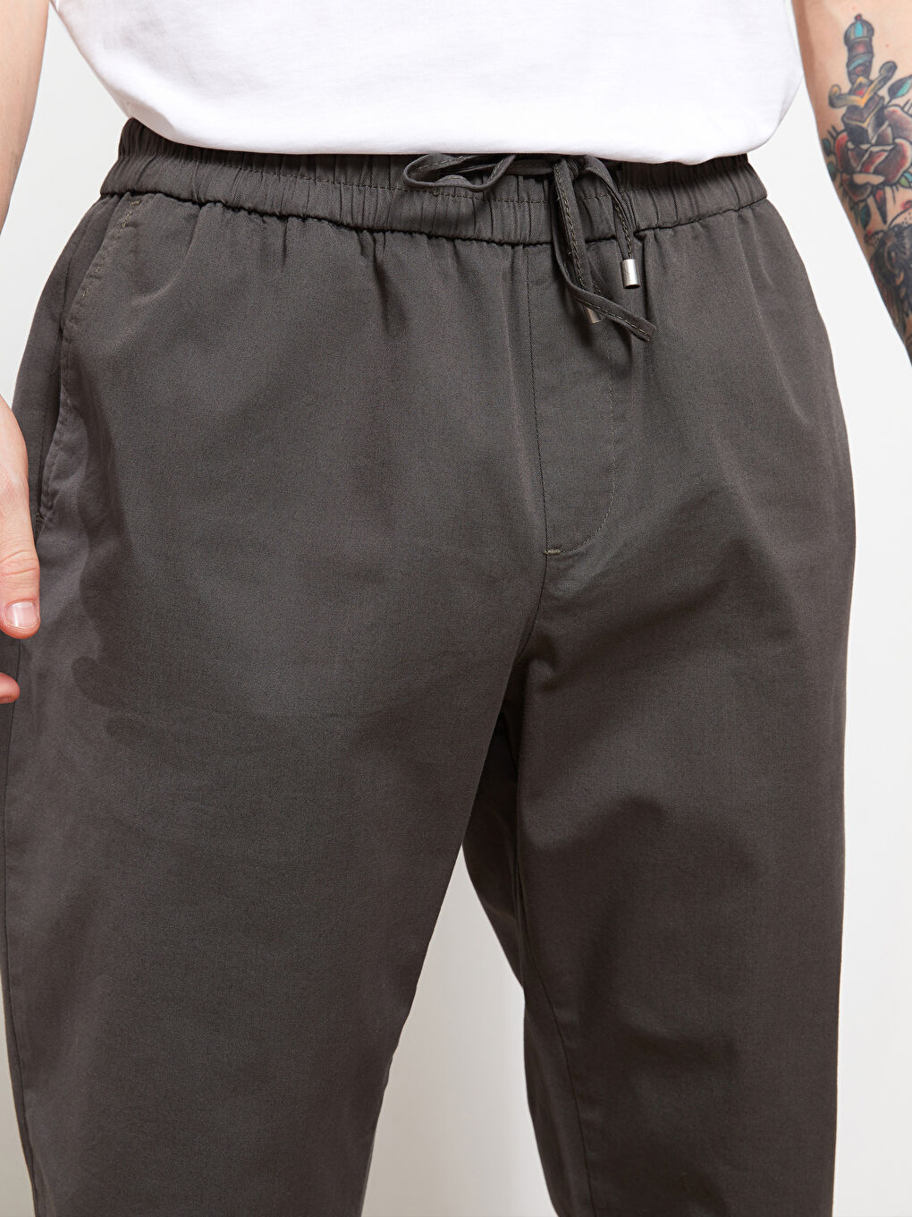 Slim Fit Twill Men's Trousers-2