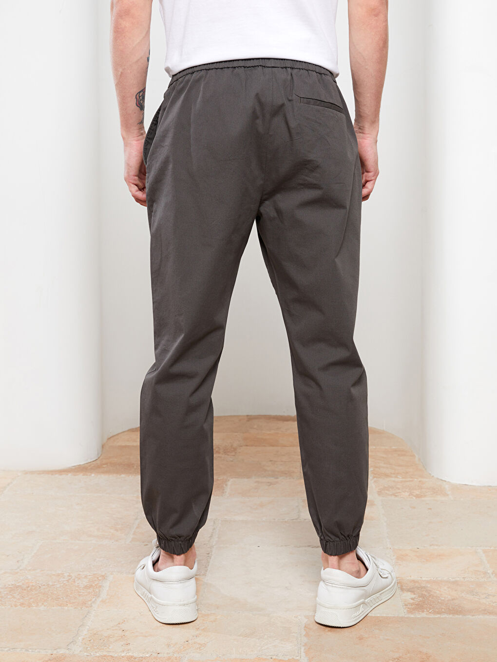 Slim Fit Twill Men's Trousers-4