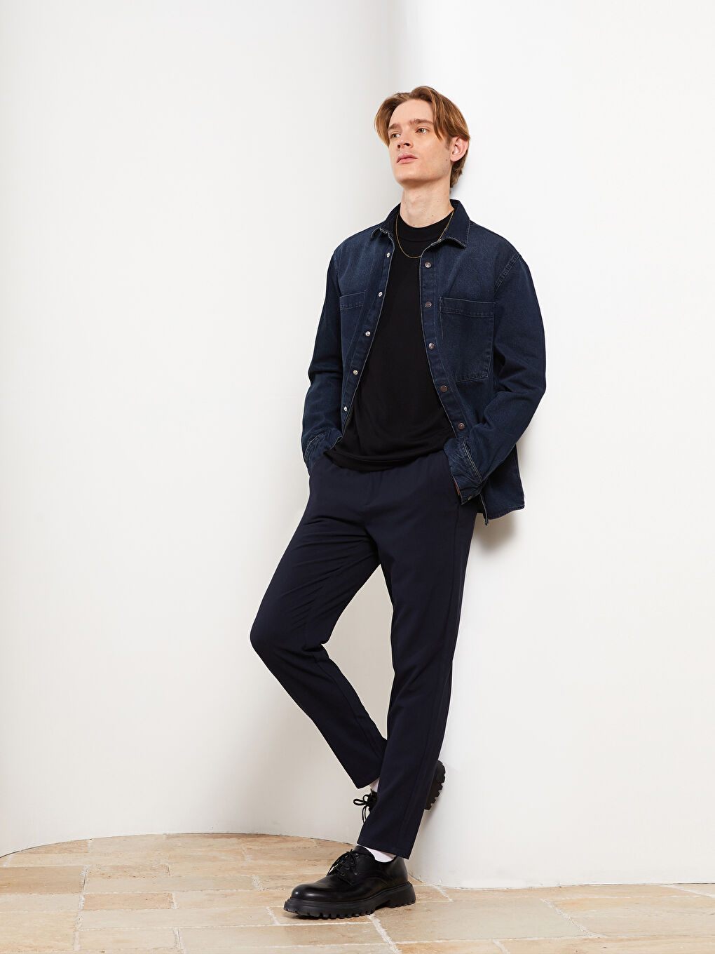 Lacivert Slim Fit Erkek Pantolon-1