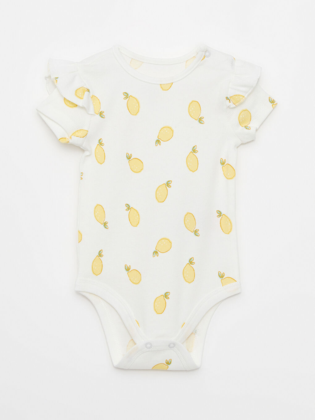 Ensemble 2 Pièces Bébé Fille Imprimé Body à Boutons-Pression et Short Col Rond Manches Courtes-1