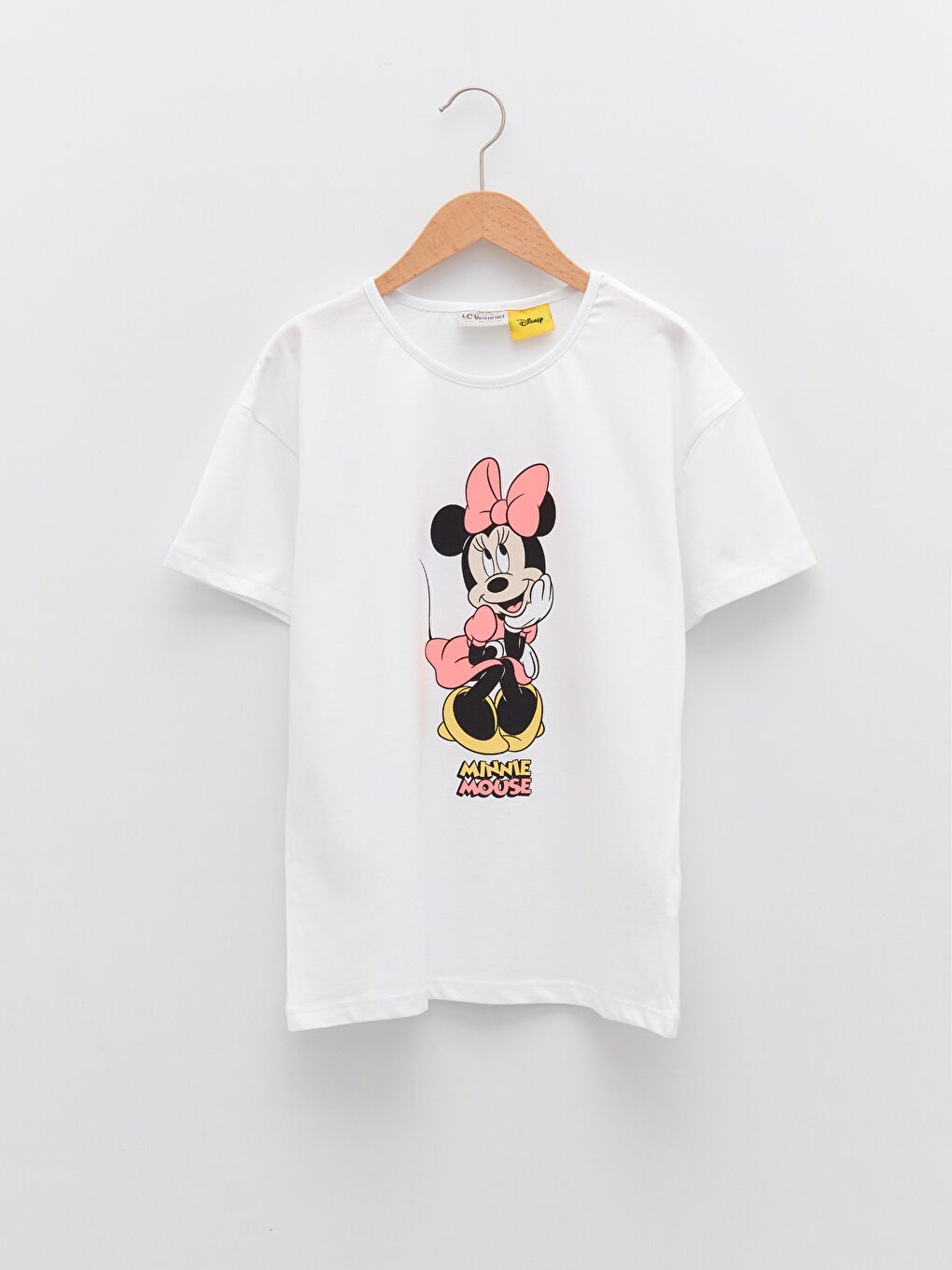 Crew Neck Minnie Mouse Printed Short Sleeve Girls' T-Shirt