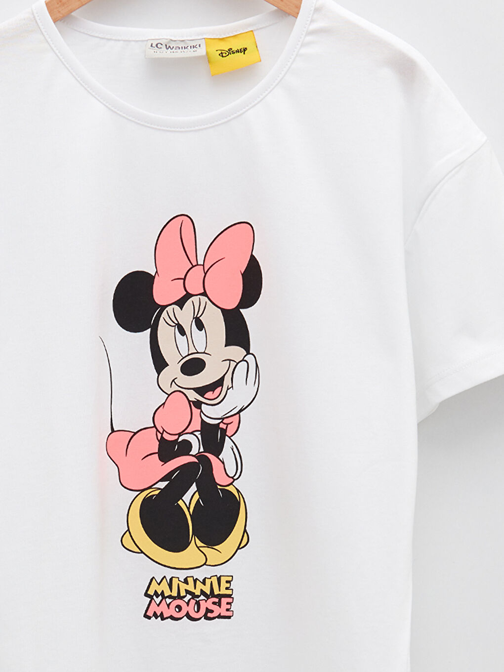 Crew Neck Minnie Mouse Printed Short Sleeve Girls' T-Shirt-2