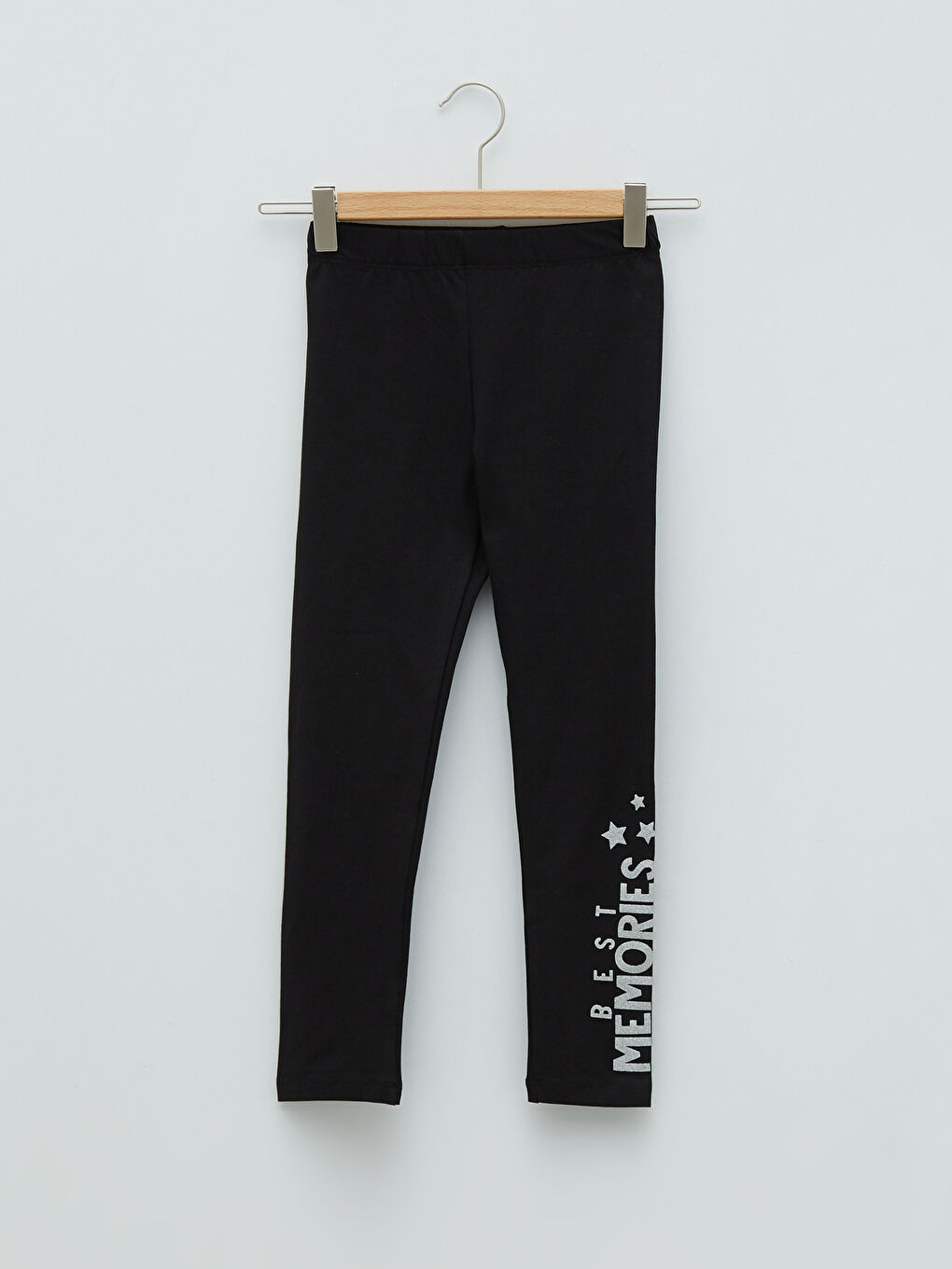 بنطال بناتي ضيق طويل من القطن المطبوع بخصر مطاطي