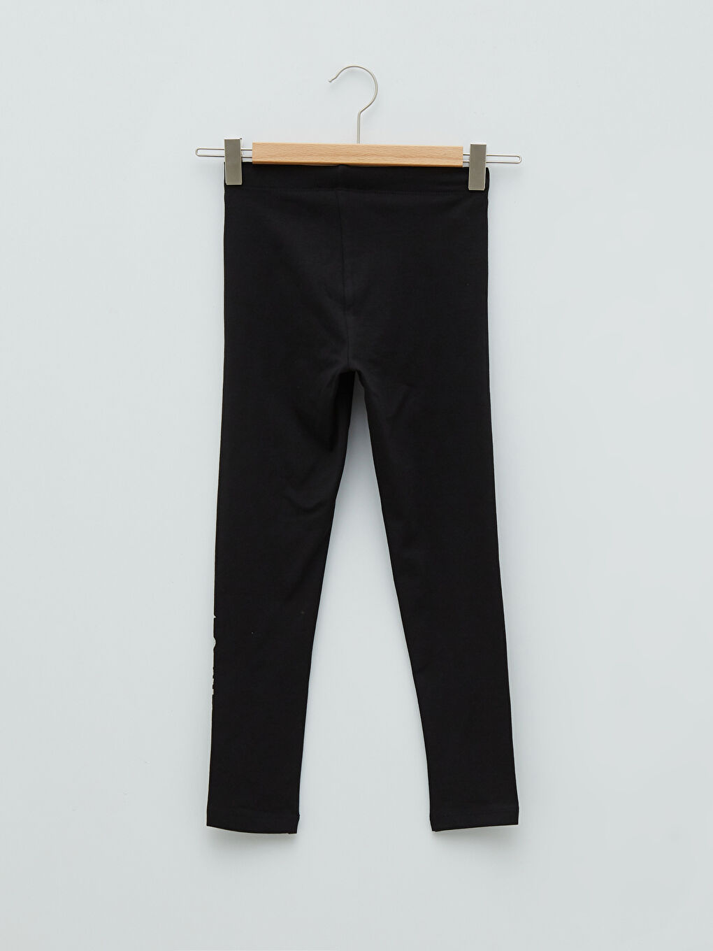 بنطال بناتي ضيق طويل من القطن المطبوع بخصر مطاطي-1