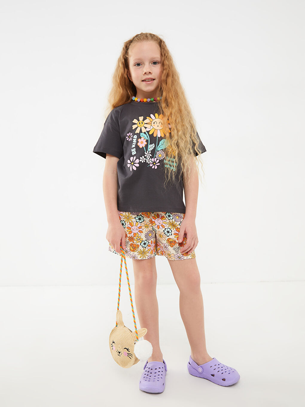 Cat Figured Embroidery Girl Straw Crossbody Bag-5