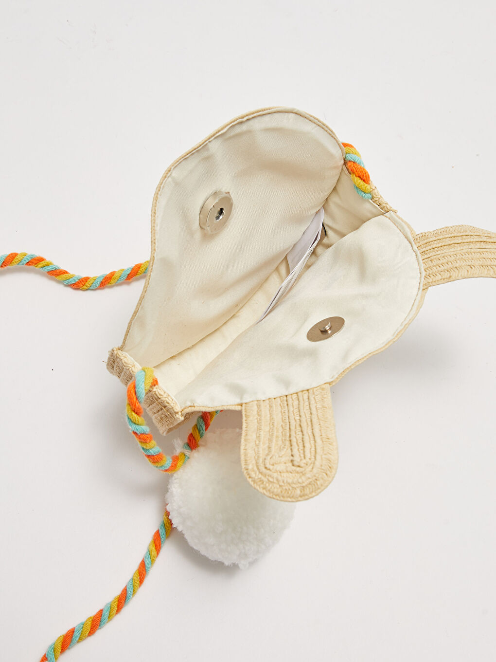 Cat Figured Embroidery Girl Straw Crossbody Bag-8