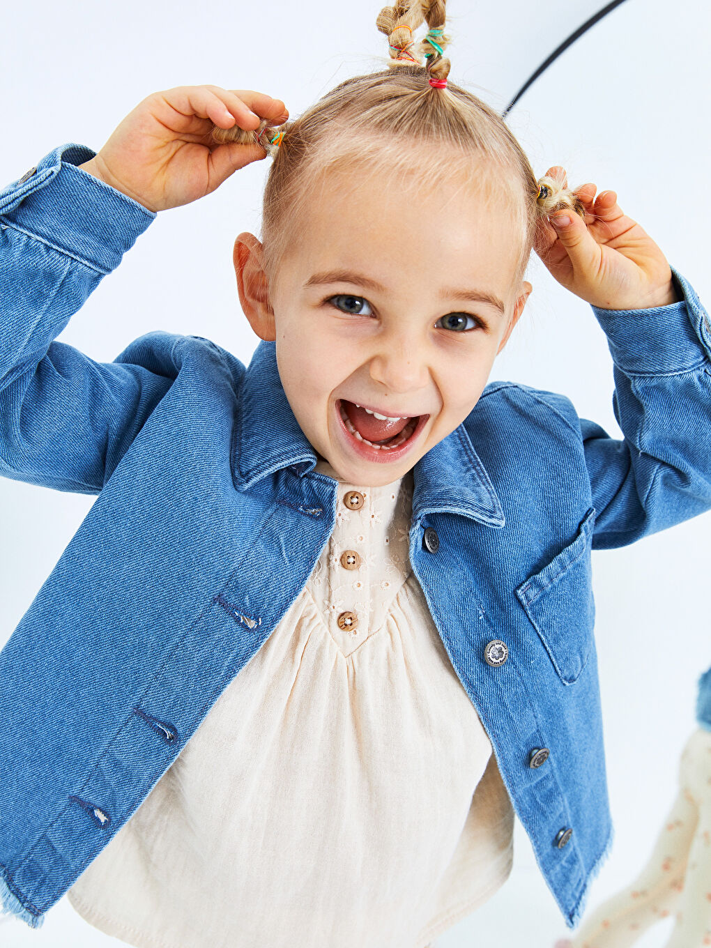 Langarm Basic Baumwolle Baby Mädchen Jeanshemd