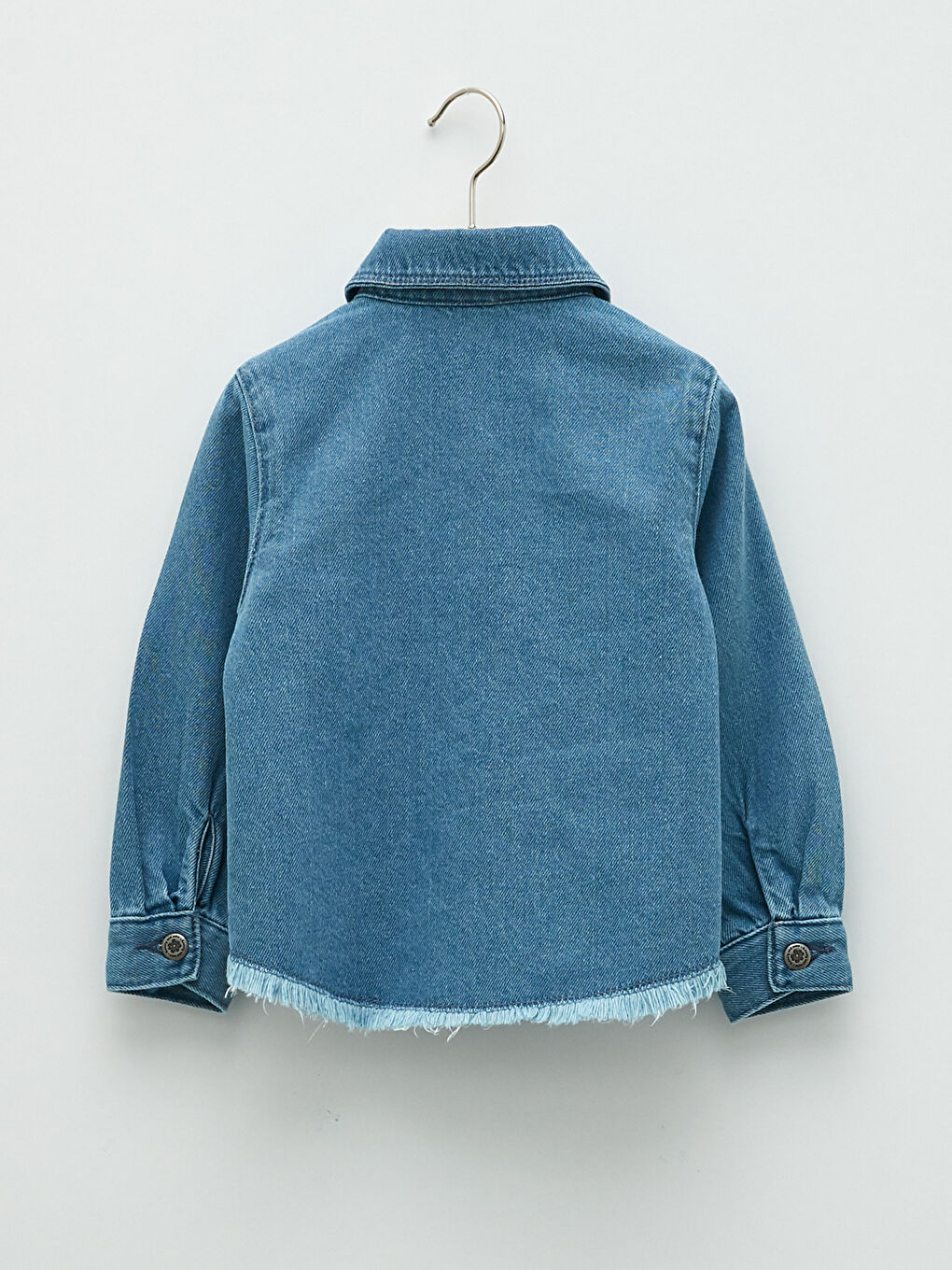 Langarm Basic Baumwolle Baby Mädchen Jeanshemd-6