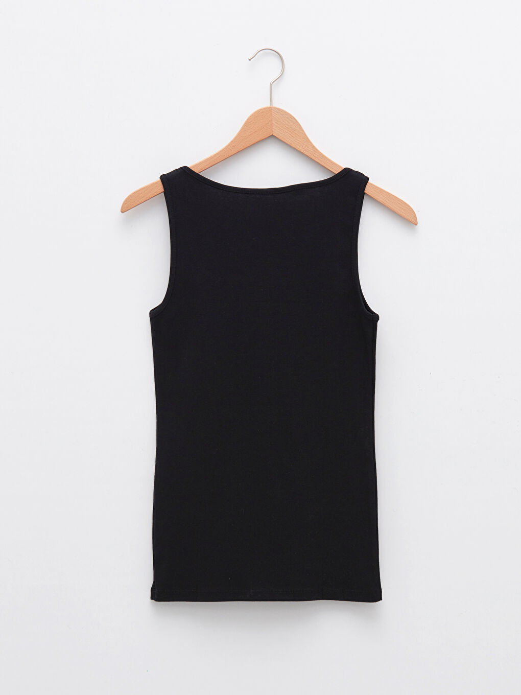 Siyah Kare Yaka Kalın Askılı Pamuklu Kadın İç Giyim Atlet-6