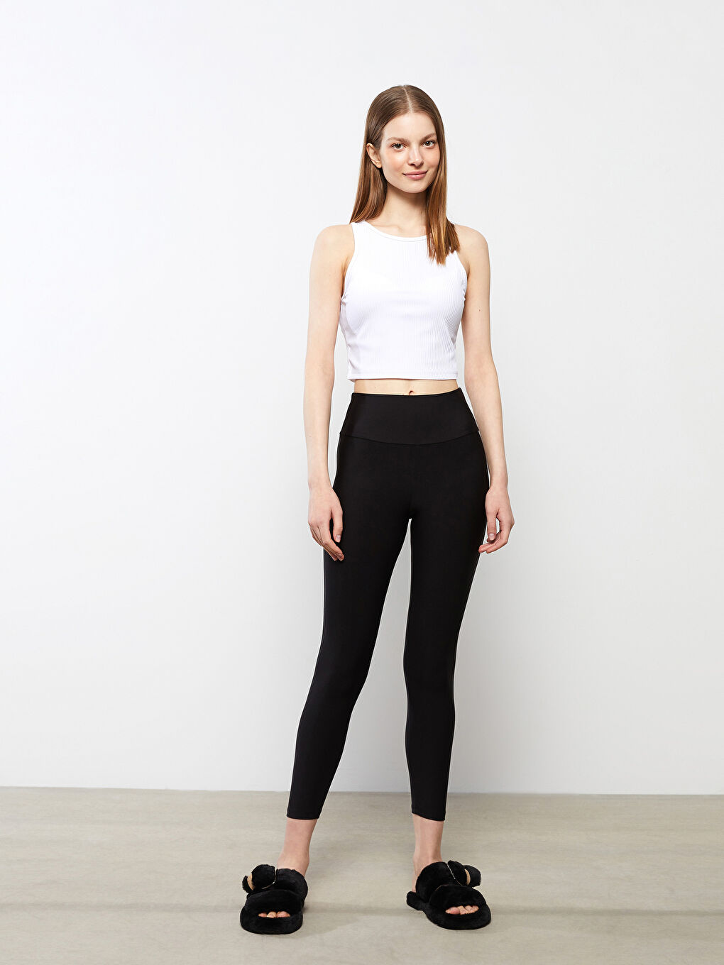 Crew Neck Straight Crop Women's Singlet -S26857Z8-FFB