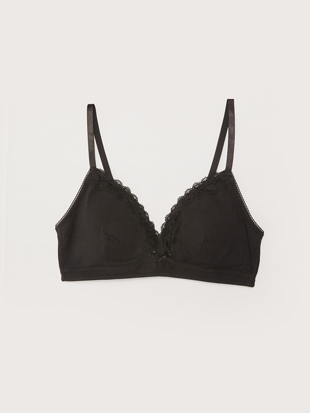 Siyah Balensiz Dolgusuz Dantel Detaylı Sütyen