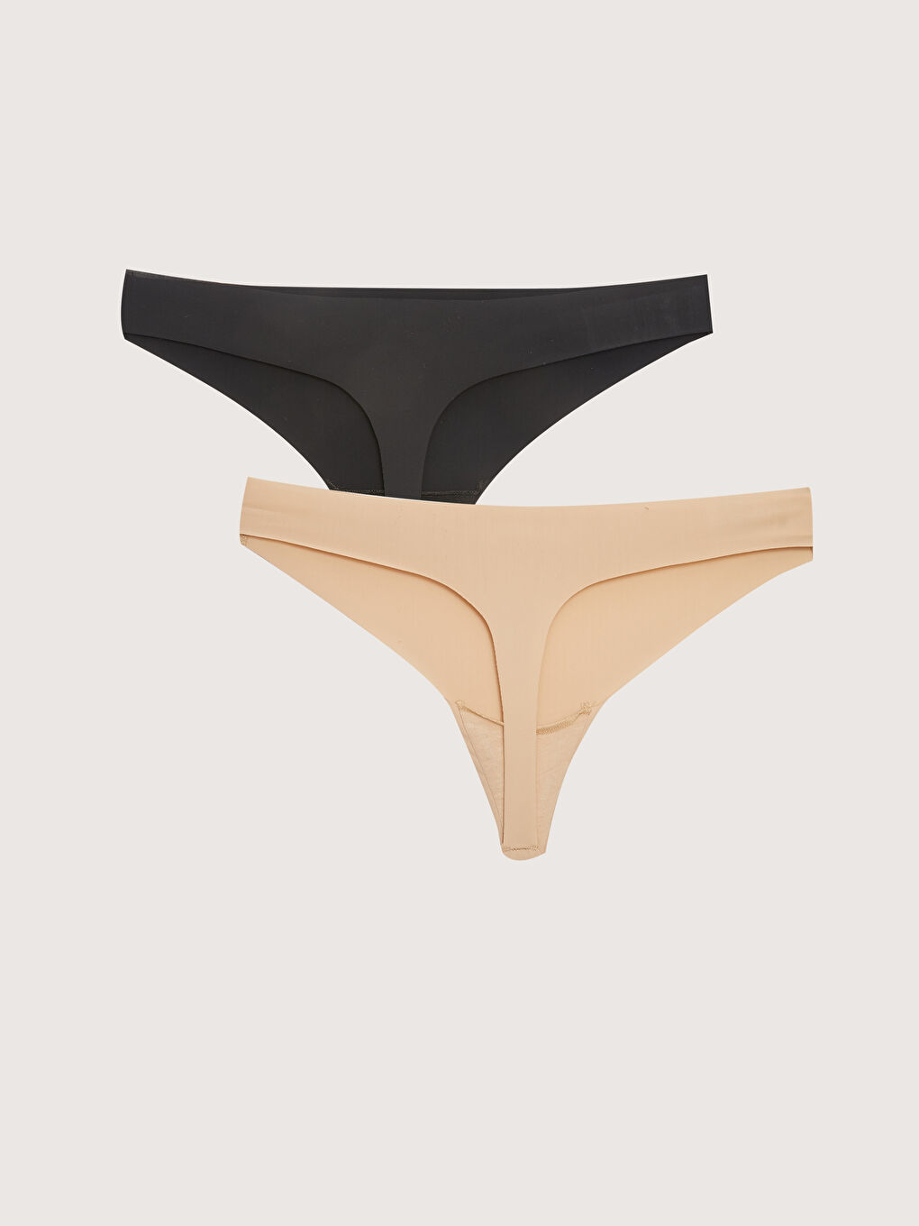 LCW DREAM Siyah Düz Tanga Külot 2'li Paket - 2