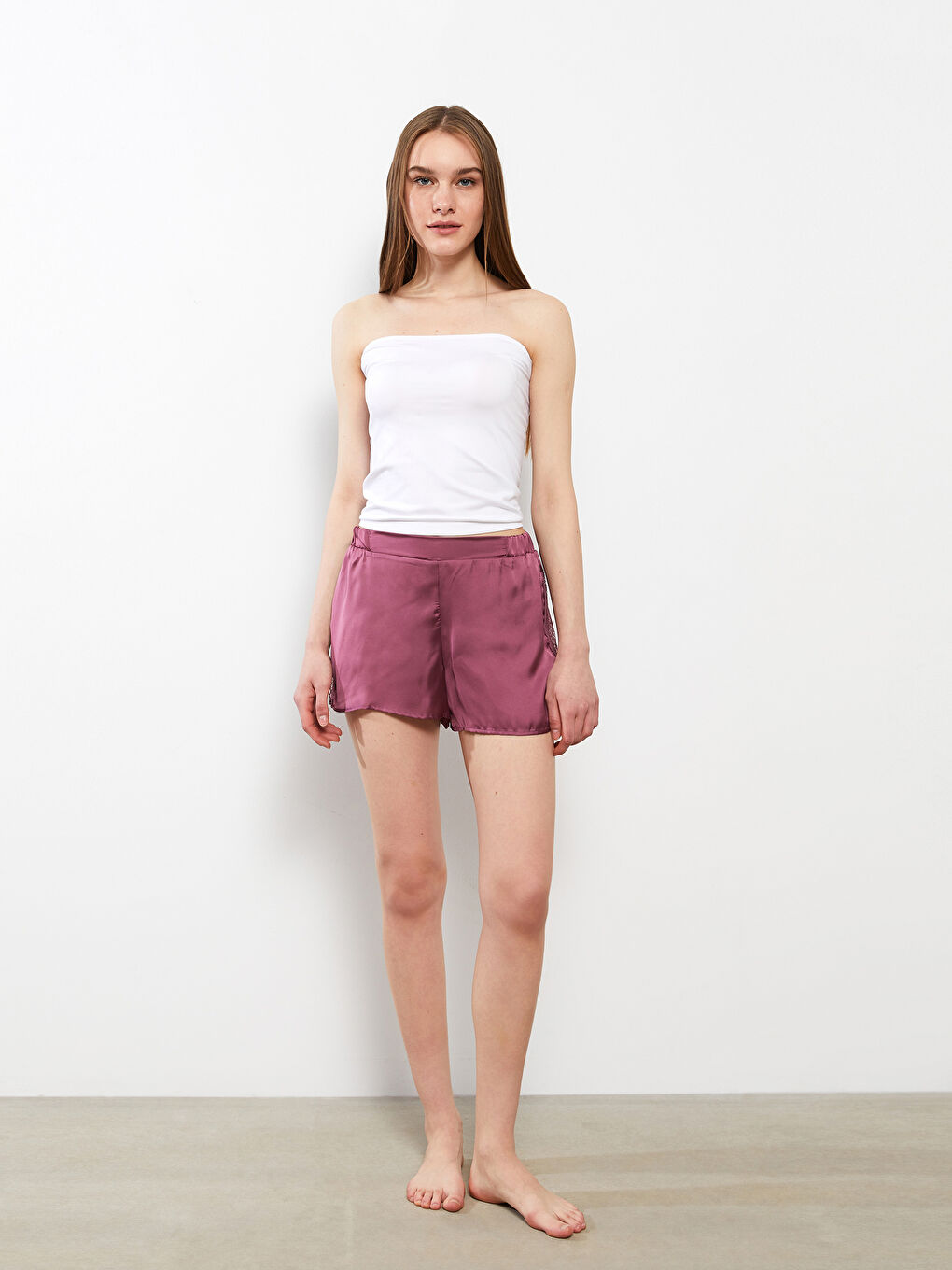 Beyaz Kadın Straplez Düz Atlet-2