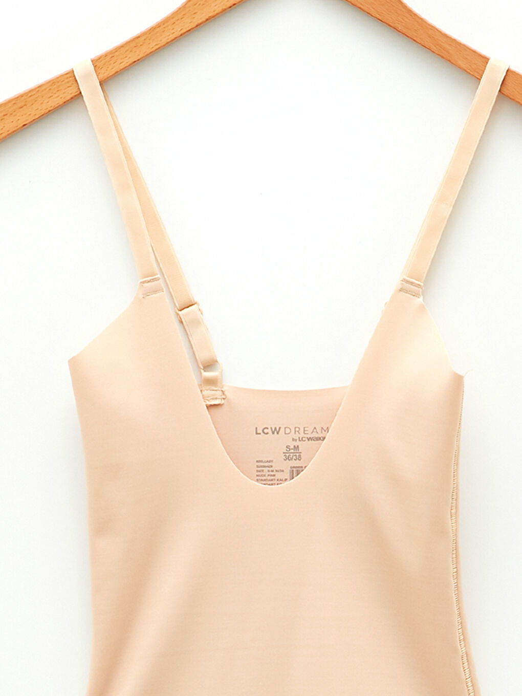 Pembe U Yaka Düz Askılı Kadın Çıtçıtlı Body-2